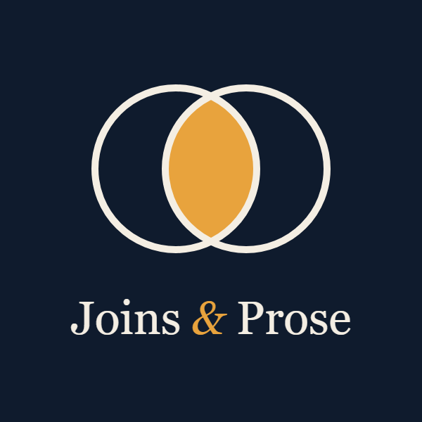 Joins & Prose logo: two overlapping circles with the overlap highlighted, like a SQL inner join